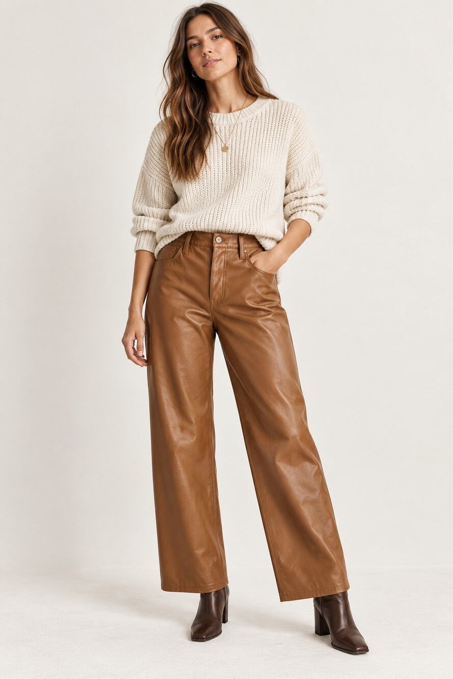 Madewell The Perfect Vintage Wide-Leg Pants – Faux Leather Edition